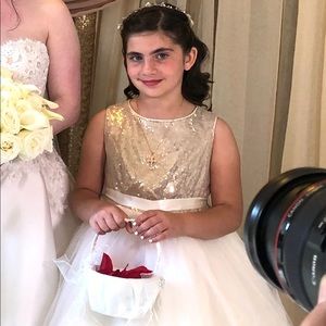 david's bridal heart back flower girl dress